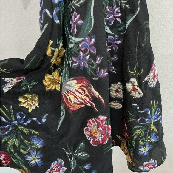 Marchesa Notte Dress Women's 6 Black Floral Sleeveless Fit & Flare Gown - Picture 6 of 7